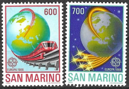 SAN MARINO - 1988 - EUROPA - SERIE 2 VALORI -  NUOVO MNH** ( YVERT 1179\80 - MICHEL 1380\1 - SS 1221\2) - Unused Stamps