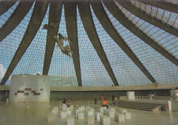 Brazil - Brasilia , Interior Da Catedral Old Postcard - Brasilia