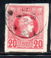 GREECE GRECIA HELLAS 1888 1895 HERMES MERCURY MERCURIO LEPTA 20l USED USATO OBLITERE' - Used Stamps