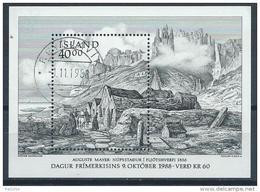 Islande Bloc N° 9 Oblitéré Jounée Du Timbre 1988 - Blokken & Velletjes