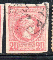 GREECE GRECIA HELLAS 1888 1895 HERMES MERCURY MERCURIO LEPTA 20l USED USATO OBLITERE' - Used Stamps