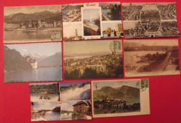 Lot De 8 Cartes Postales. Suisse. Rheinfall Spiez Genève Zurich Lac Léman Lausanne Ouchy Luzern - Collezioni E Lotti