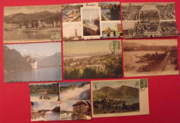 Lot De 8 Cartes Postales. Suisse. Rheinfall Spiez Genève Zurich Lac Léman Lausanne Ouchy Luzern - Verzamelingen & Kavels