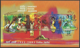 India Sangeet Natak  Akademi 2003 Miniature Sheet Mint Good Condition Back Side Also (pms24) - Unused Stamps