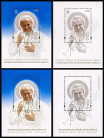 [Q] Polonia-Vaticano / Poland-Vatican 2014: 4 Foglietti Giovanni Paolo II / John Paul II  Joint Issue, 4 S/S ** - Joint Issues
