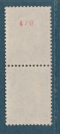 N° 1535a CHEFFER 25c N° ROUGE AU VERSO TENANT A NORMAL ** - Coil Stamps