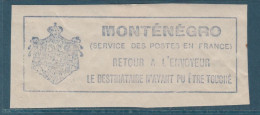 POSTES MONTENEGRINES A BORDEAUX TIMBRE RETOUR N° 3 * - Guerre (timbres De)