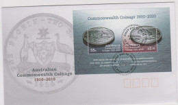 Australia 2010 Commonwealth Coinage Miniature Sheet FDC - Postmark Collection
