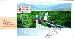 Australia 2010 Railway Journeys Miniature Sheet FDC - Marcofilie