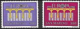 SAN MARINO - 1984 - EUROPA - SERIE 2 VALORI -  NUOVO MNH** ( YVERT 1090\1 - MICHEL 1294\5 - SS 1135\60) - Unused Stamps