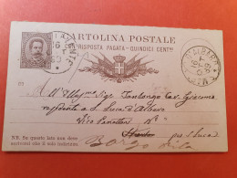 Italie -Entier Postal De Rome Pour San Luca En 1889 - J 405 - Postwaardestukken