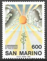 SAN MARINO - 1985 - CONFERENZA HELSINKI -  NUOVO MNH** ( YVERT 1118 - MICHEL 1323 - SS 1164) - Unused Stamps