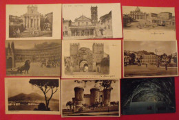 Lot De 9 Cartes Postales. Italie. Napoli Roma  Naples Rome - Verzamelingen & Kavels