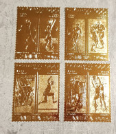 ZAMBIA OLYMPIC GAMES 4 STAMPS FOIL GOLD - Zambia (1965-...)