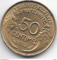 France 50 Centimes  1932 Open 9   Km  894.1   Unc - 50 Centimes