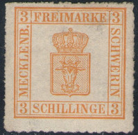 3 Shilling Chromgelb - Schwerin Nr. 7 II Mit DZ/Abart - Ungebraucht Mit Gummierung - Pracht - Mecklenbourg-Schwerin