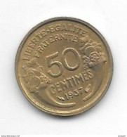 *france 50 Centimes  1937 Km  894.1   Unc/ms63 - 50 Centimes