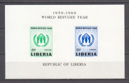 Liberia 1960 Mi Block 15 MNH WORLD REFUGEE YEAR - Réfugiés