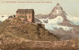 CH - SUISSE: Hôtel Belvédère. Gornergrat (3136 M.), Et Le Mont Cervin (4505 M). Couleurs. - Hotels & Restaurants