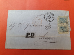 Italie - Lettre Sans Texte De Messine Pour Lyon En 1868 - J 419 - Marcophilie