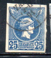 GREECE GRECIA HELLAS 1888 1895 HERMES MERCURY MERCURIO LEPTA 25l USED USATO OBLITERE' - Used Stamps