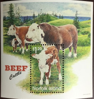 Norfolk Island 1997 Beef Cattle Animals Minisheet MNH - Ferme