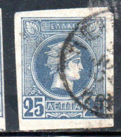 GREECE GRECIA HELLAS 1888 1895 HERMES MERCURY MERCURIO LEPTA 25l USED USATO OBLITERE' - Used Stamps