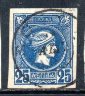 GREECE GRECIA HELLAS 1888 1895 HERMES MERCURY MERCURIO LEPTA 25l USED USATO OBLITERE' - Used Stamps