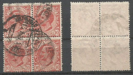 Regno Kingdom 1906 Leoni C.10 Usato Quartina - Filigrana Capovolta - WMK Inverted - Sammlungen