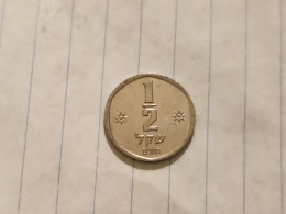 Israel-Coins-SHEKEL(1985-1981)-1/2 SHEKEL-Hapanka 32-(1980)-(20)-תש"מ-NIKEL-good - Israele