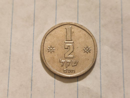 Israel-Coins-SHEKEL(1985-1981)-1/2 SHEKEL-Hapanka 32-(1980)-(22)-תש"מ-NIKEL-good - Israël