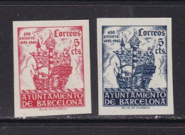 1943 - España - Barcelona - Edifil 49s/50s - Aniversario Llegada Colon A Barcelona - MNG - Valor Catalogo 102 € - Barcelona
