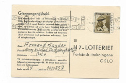991) Norvegia Norge 1946 Postkort Cartolina Postale Lotteria Viaggiata Gelaufen Werbestempel H7 - LOTTERIET Oslo - Brieven En Documenten