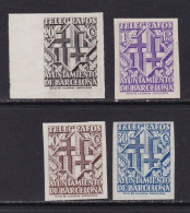 1941 - España - Barcelona - Telegrafos - Edifil 13s/16s - Escudo De La Ciudad - MNG - Valor Catalogo 45 € - Barcelone