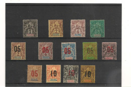 ANJOUAN ANNÉES 1892/1912 N° Y/T: 1/4 Et 20/30 Oblitérés Et * Cote : 32,00 € - Usados