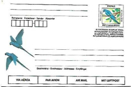 Brazil ** & Pré Franqueado, Aerograma Internacional, Araras Azuis, Anodorhynchus Hyacinthinus (98799) - Luftpost