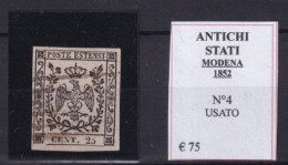 MODENA 1852 N°4 USATO - Modène