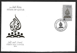 QATAR. Timbre Issu Du BF 40 De 2014 Sur Enveloppe 1er Jour (FDC). Al Jazeera TV. - Qatar