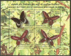 India Butterflies 2008 Miniature Sheet Mint Good Condition Back Side Also (pms52) - Unused Stamps