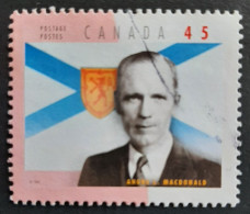 Canada 1998  USED  Sc1709 F    45c  Prov. Premiers, MacDonald - Oblitérés