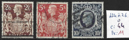 GRANDE-BRETAGNE 224 à 26 Oblitérés Côte 44 € - Used Stamps