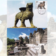 2017-28 China-Cambodia Joint Cangzhou Iron Lion And Buchan Temple Lion LOCAL MC-B - Cartoline Maximum