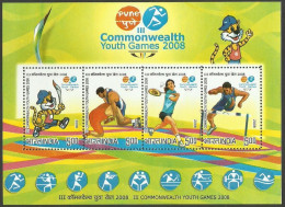 India Third Common Wealth Games 2008 Miniature Sheet Mint Good Condition Back Side Also (pms60) - Unused Stamps