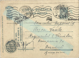 ROMANIA 1943 CERNAUTI, CENSORED, OPM.Nr.33, FREE MILITARY, WW2 POSTCARD STATIONERY - Storia Postale Seconda Guerra Mondiale