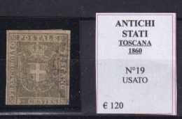 TOSCANA 1860 N°19 USATO - Toscane
