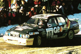 Ford Sierra Cosworth 4x4 - Rallye Monte-Carlo 1991 - Pilotes: Francois Delacour/Anne-Chantal Pauwels - 15 X 10 Cms PHOTO - Rally's
