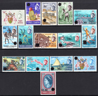 Turks & Caicos Islands 1969-71 Decimal Currency Surcharges Complete Set LHM (SG 297-311) - Turks And Caicos