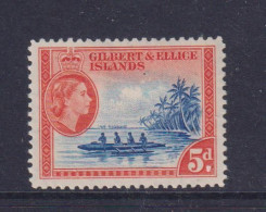 GILBERT AND ELLICE ISLANDS  - 1956-62 Elizabeth II 5d Hinged Mint - Gilbert & Ellice Islands (...-1979)