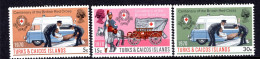 Turks & Caicos Islands 1970 Centenary Of British Red Cross - Wmk. Sideways - Set LHM (SG 326a-328a) - Turks And Caicos