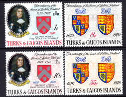 Turks & Caicos Islands 1970 Tercentenary Of Issue Of Letters Patent Set LHM (SG 329-332) - Turks And Caicos